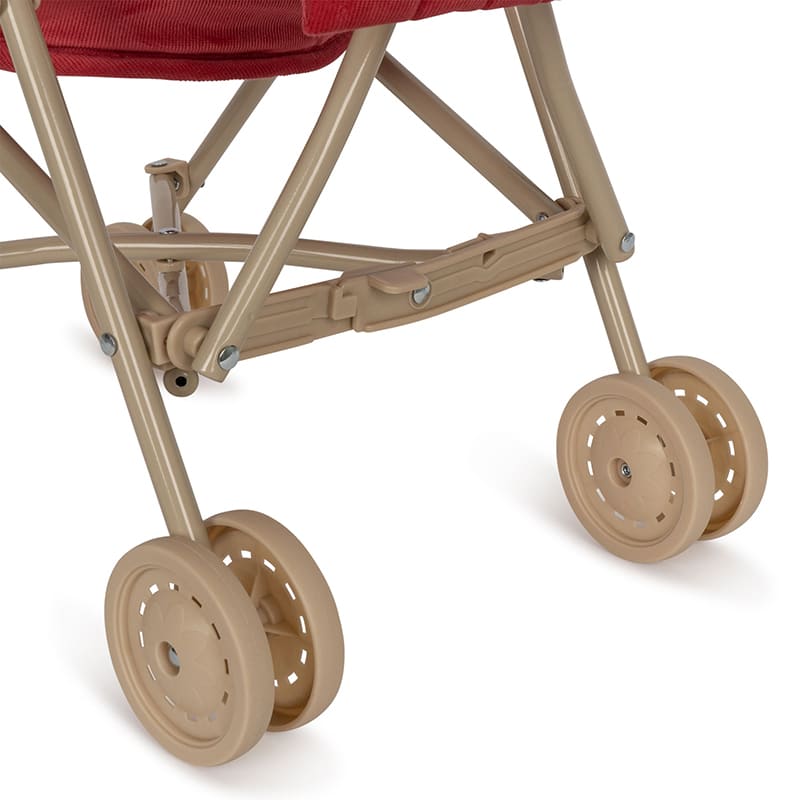 Прогулочная коляска для кукол Konges Slojd "Corduroy Red", вельветовая красная